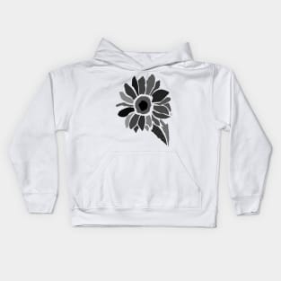 Black sunflower pixel print Kids Hoodie